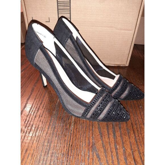 New 9.5 Black Dream Pairs Rouge 3 High Heel Rhinestone Pointed Toe 4" Pu… - Picture 5 of 8